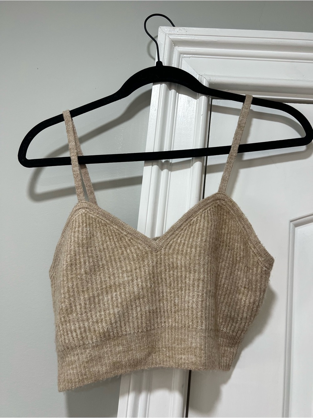 H&M Beige Ribbed Knit Bralette